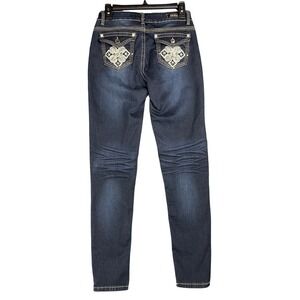 ViVi Diva‎ Jeans Juniors 9 Skinny Low Rise Studded Rhinestone Stretch Pockets